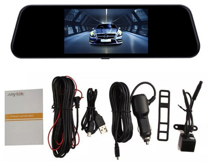 Anytek T600 10" Mirror Mounted Front & Rear Dash Camera Kit w/ Parking Monitor