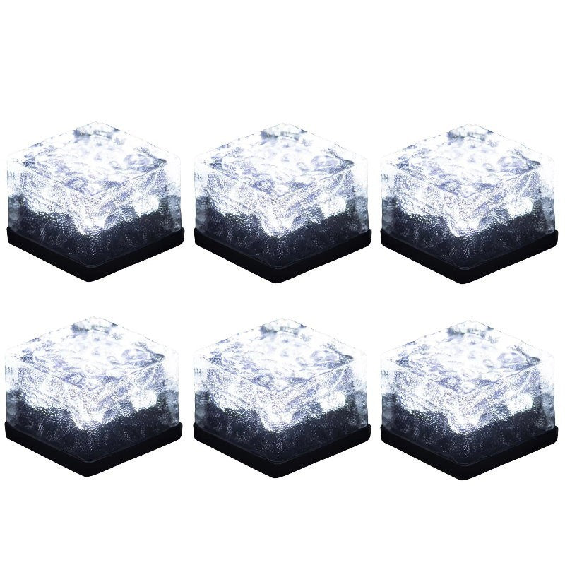 Dais 6-Pack Outdoor Waterproof Solar Brick Light Ice Cube for Garden, Pathway