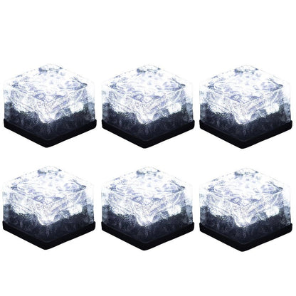 Dais 6-Pack Outdoor Waterproof Solar Brick Light Ice Cube for Garden, Pathway