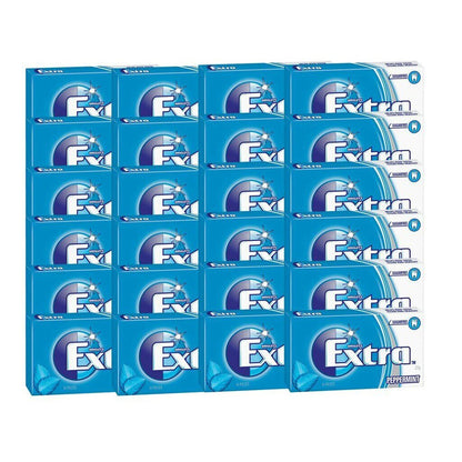 24 x 27g pack Wrigleys Extra Peppermint Sugarfree Chewing Gum Fresh Mint Breath