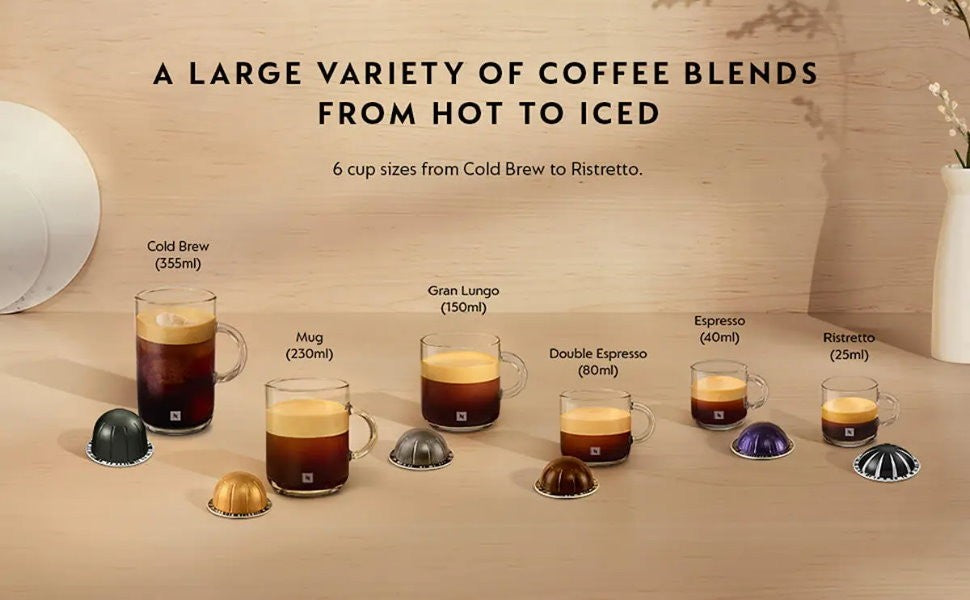 Nespresso Vertuo Pop Deluxe Coffee Machine Aeroccino3 Milk Frother by De'Longhi