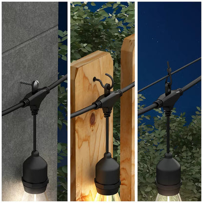 12.8m Solar String Lights 20 LED Bulb Festoon Party USB-C Outdoor Weather Resist