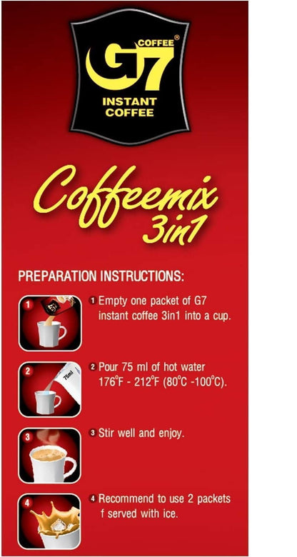 Trung Nguyen Legend G7 Coffeemix 3 in 1 Vietnamese Instant Coffee 120 Packets