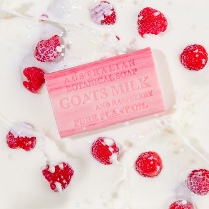 Australian Botanical Goats Milk & Raspberry Body Gentle Wash Bar Soap 8 x 200g