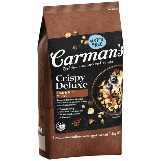 Carman's Crispy Deluxe Gluten Free Fruit & Nut Muesli Breakfast Cereal 1.2kg