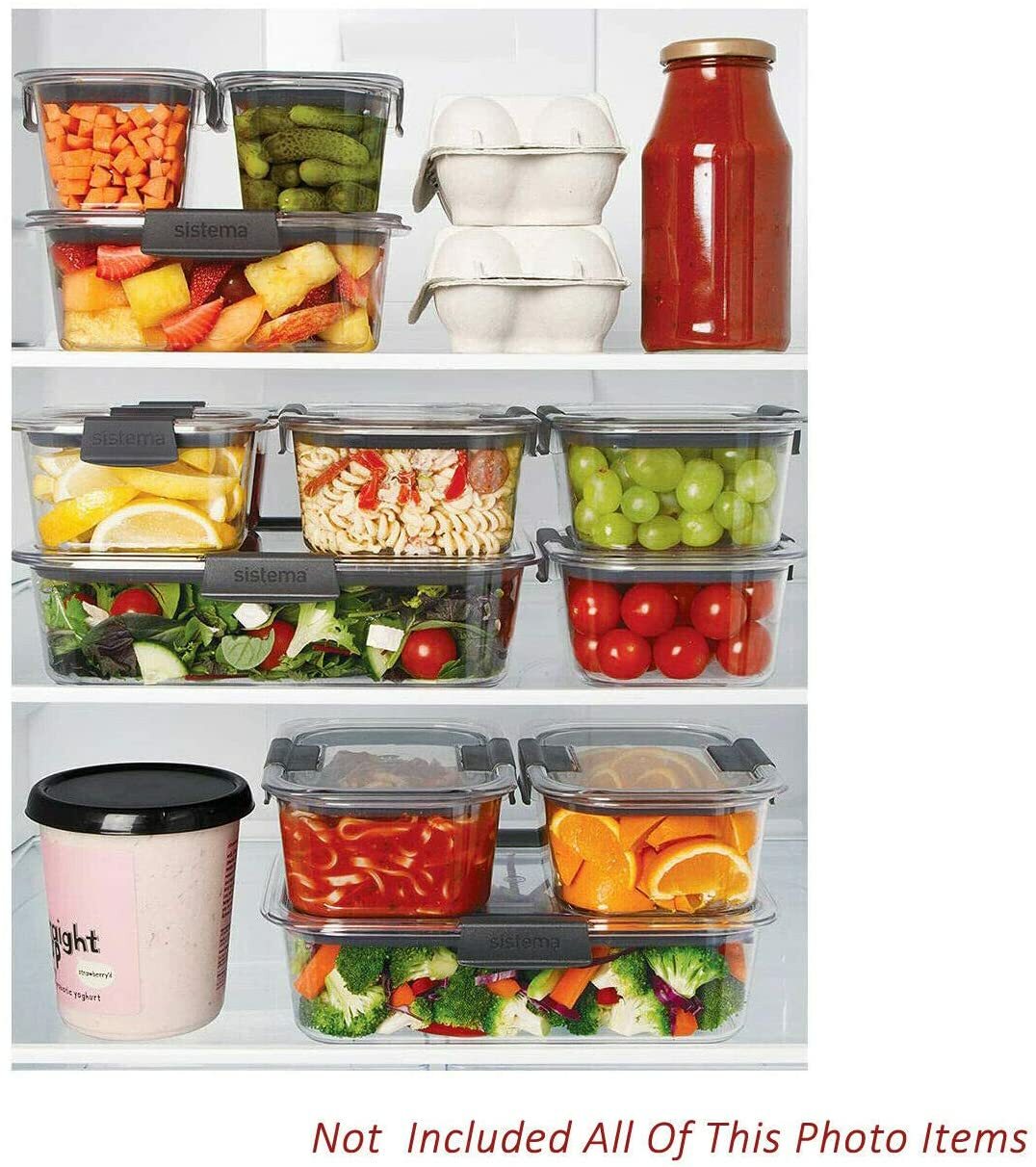 Sistema Leak Proof BPA Free Food Storage Lunch Box Container Safe 14 Piece Pack