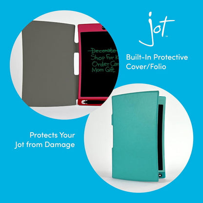 Boogie Board 8.5" Jot Reusable Writing Tablet with Protective Folio, Magnets