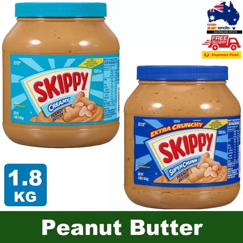 Skippy Creamy / Crunchy Peanut Butter 1.81kg - No Artificial Flavours or Colours