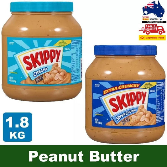 Skippy Creamy / Crunchy Peanut Butter 1.81kg - No Artificial Flavours or Colours