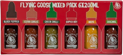 Flying Goose 6-Pack Sriracha Chilli Sauce Selection Mixed Flavours Spicy Set