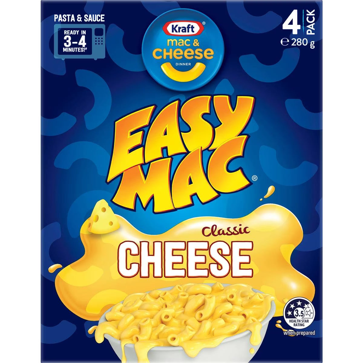 Kraft Easy Mac & Cheese Microwave Macaroni Pasta Classic Cheese Dinner 24 x 70g