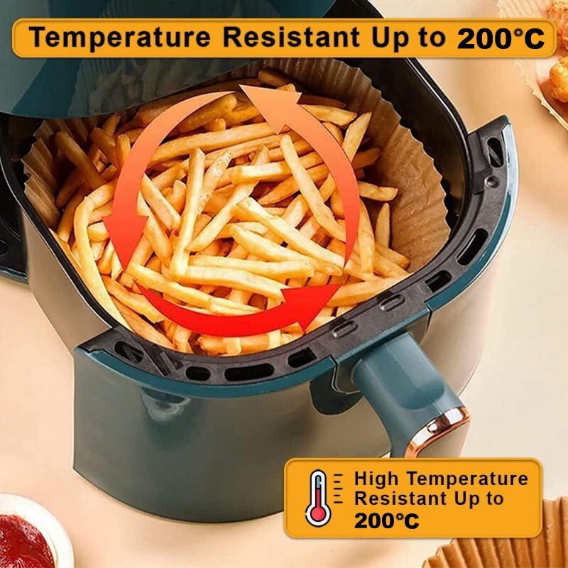 DATS Applaud Air Fryer Disposable Paper Liners Round, Oil & Water Proof, Baking