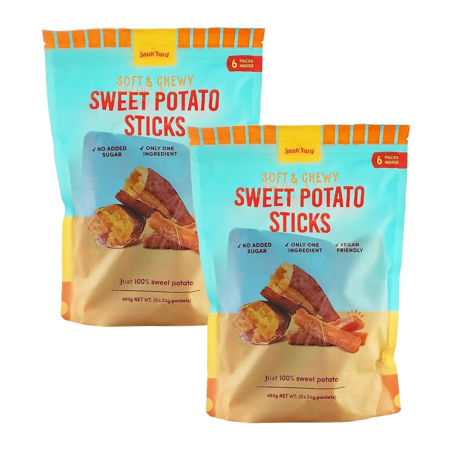 100% Sweet Potato Sticks Soft & Chewy Kids Healthy Lunch Snack Vegan 2 x 480g