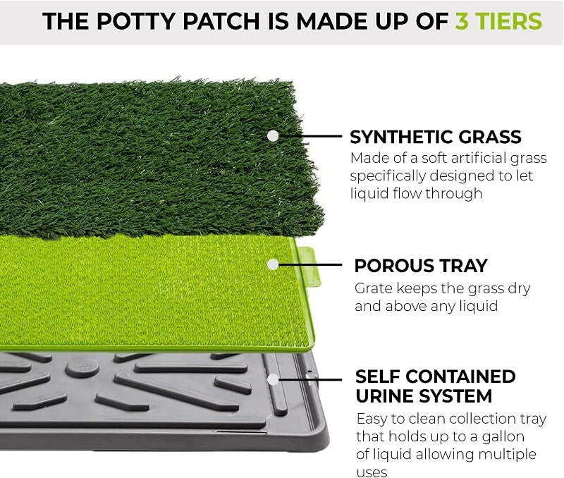 Silver Paw XL Potty Patch Dog Potty Reusable Training Toilet Grass Pee Pad Potty