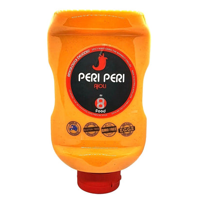 8Food Peri Peri Aioli Dressing Spicy Chili Mayo Dipping Sauce Australian Made 1L