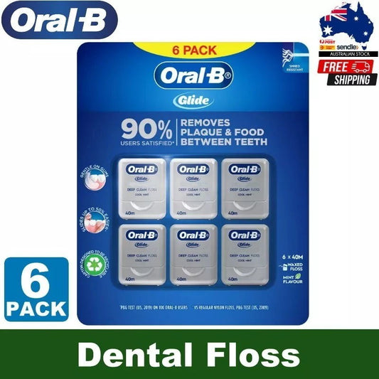 Oral-B 6-Pack Glide Health Clinical Deep Clean Dental Floss Mint 6 x 40M