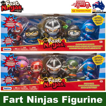 Funrise Fart Ninjas 5 Pack - Flatulence Fighters or Farty Pack - with Fart Sound
