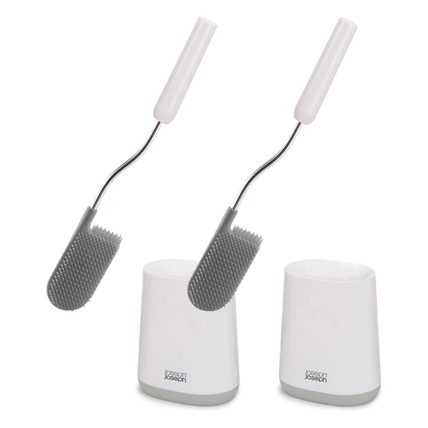 Joseph Joseph 2 x Flex Lite Advanced Flexible Toilet Brush Holder Anti Drip Clog