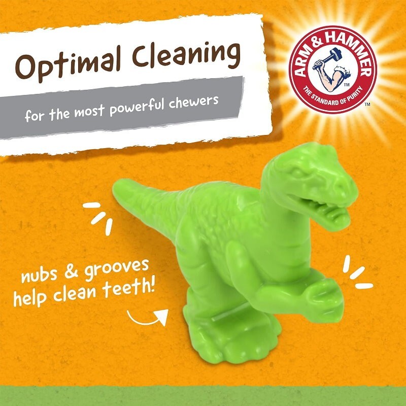 Arm & Hammer 4 Pack Nubbies Dental Chew Toy for Dogs Bone, Orion, TriBone, T-Rex