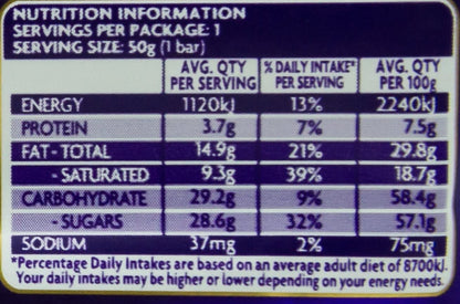 48x 50g Cadbury Full Cream Cocoa Dairy Milk Chocolate Candy Bar Kids Sweet Treat