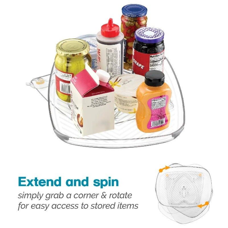 Polder 2-Pack E-Z Reach Rotating 360° Storage Tray for Fridge, Cabinet 40 x 30cm