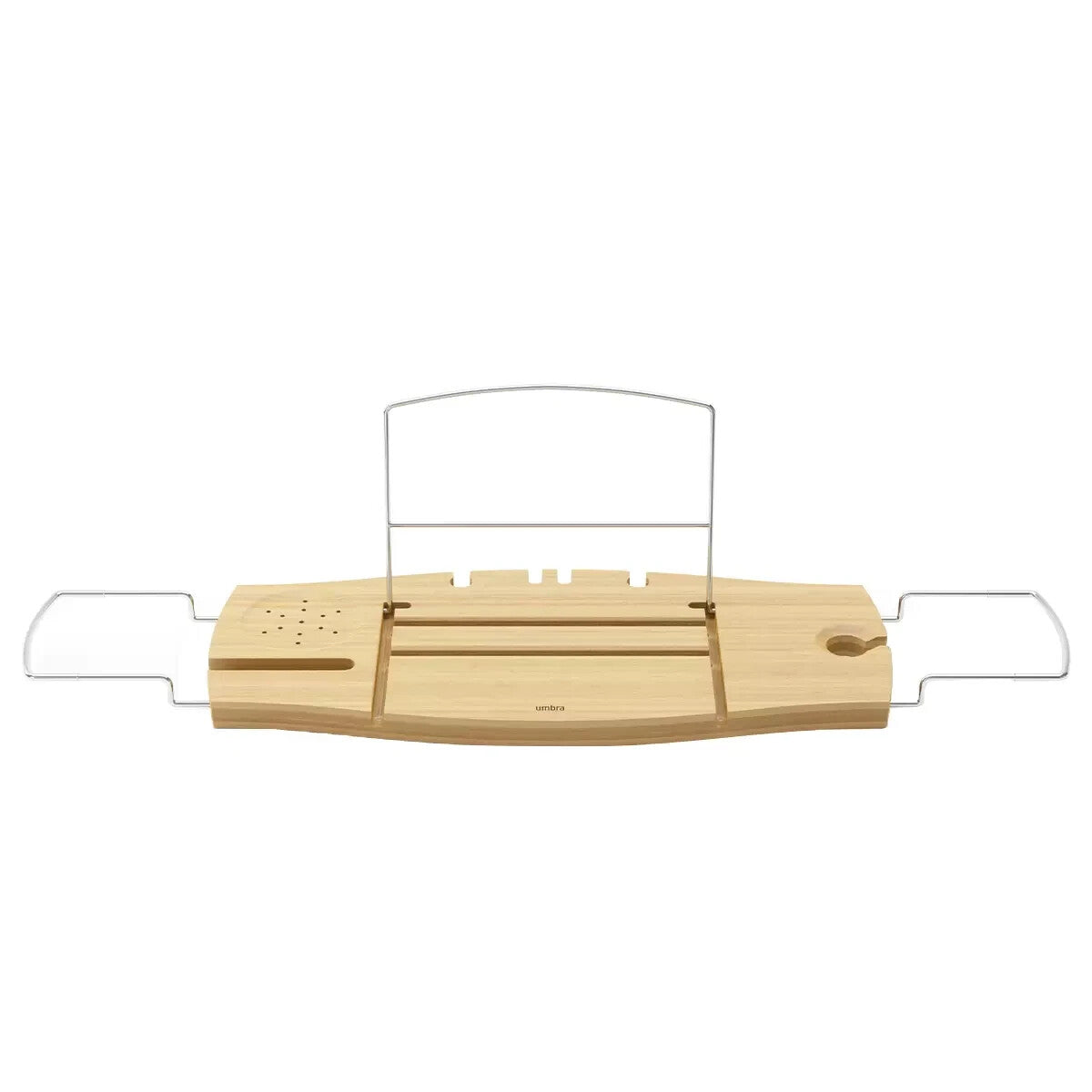 Expandable Natural Bamboo Bathtub Caddy Tray Adjustable Bath Tub Organiser Shelf