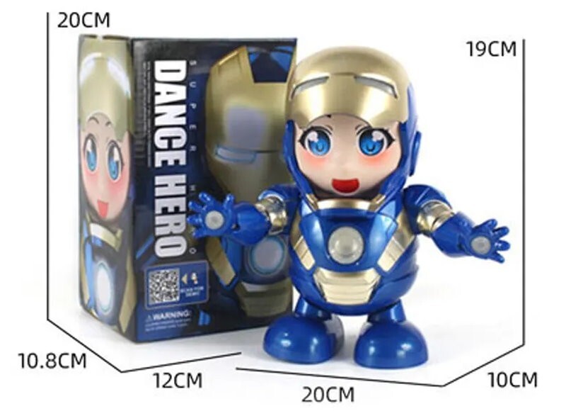 Iron Lady Pepper Potts Mini Dancing Robot Musical Superhero Lights & Music