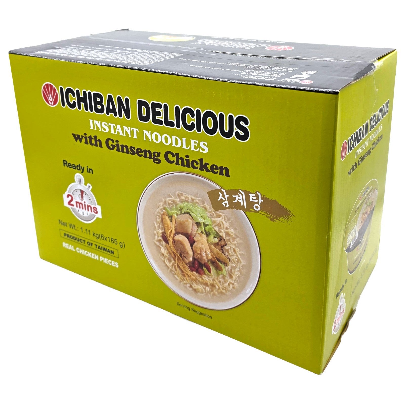 Ichiban Delicious Ginseng Chicken Ramen Instant Bowl Noodles 6 x 185g 人參雞湯泡麵