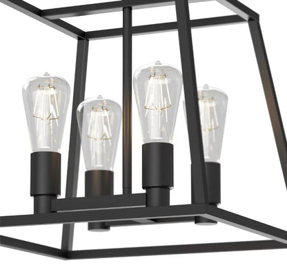 Artika Carter Square 4-Light Chandelier LED Celling Light Adjustable Height