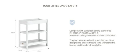 Boori 3 Tier Changer Wood Nursery Multifunctional Changing Table for Newborns