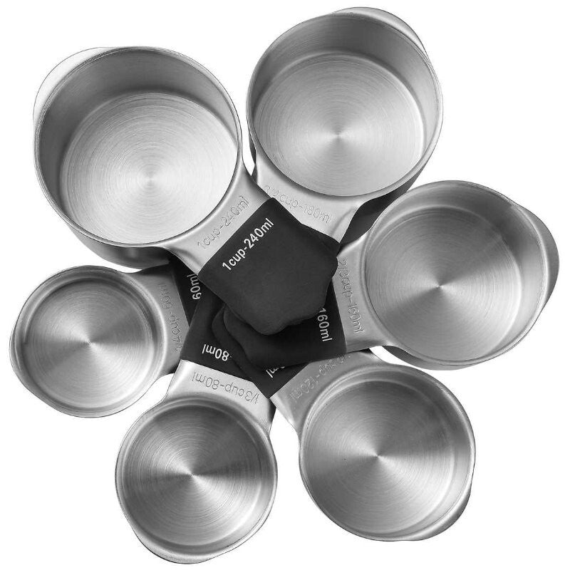 MIU France 15 Pieces 304 18/8 Stainless Steel Magnetic Measuring Cups and Spoons