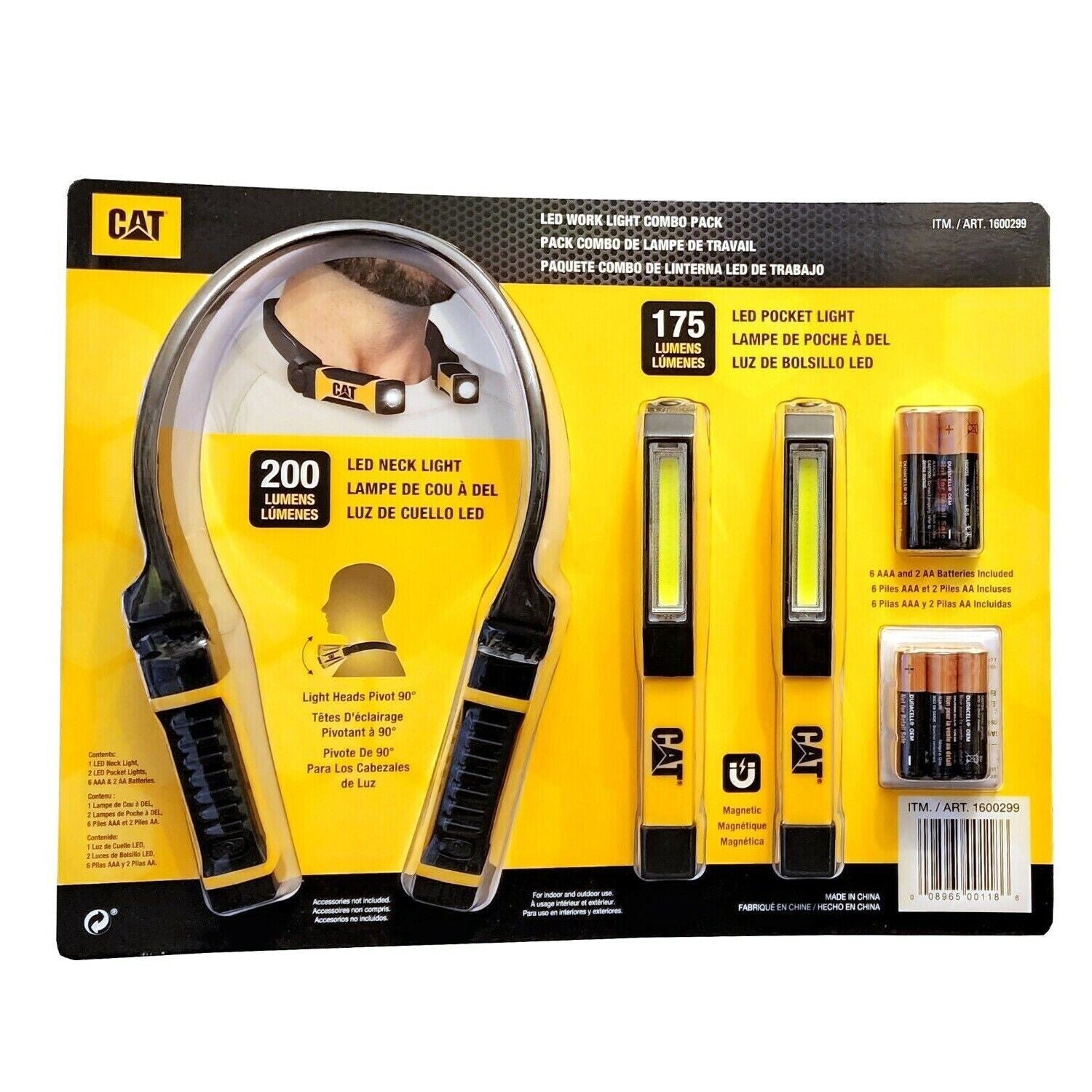 CAT Portable LED Work Light Combo 200 Lumens Neck Light Pocket Light 175 Lumens