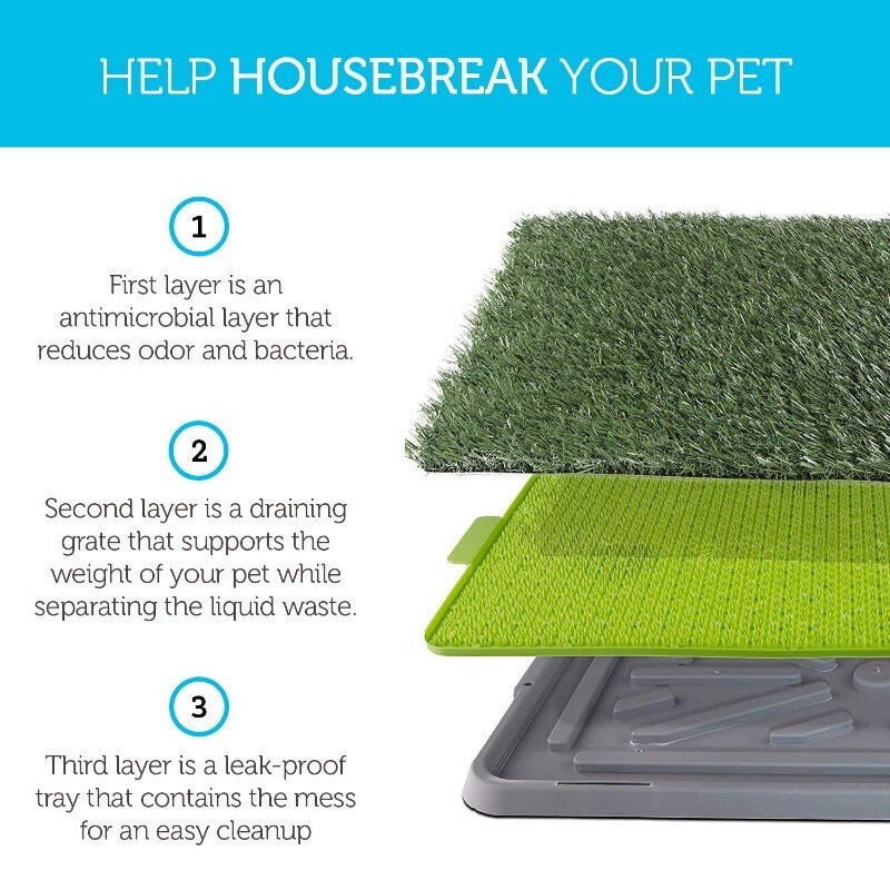 Silver Paw XL Potty Patch Dog Potty Reusable Training Toilet Grass Pee Pad Potty