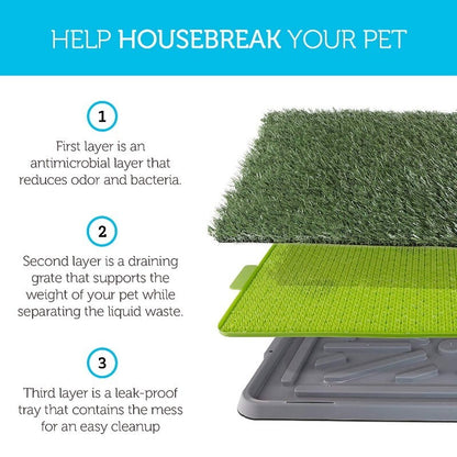 Silver Paw XL Potty Patch Dog Potty Reusable Training Toilet Grass Pee Pad Potty