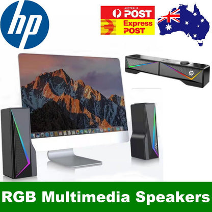 HP DHE-6005 Desktop RGB Multimedia Soundbar Speaker Gaming Stereo Surround