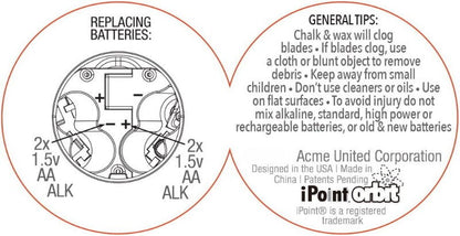 Westcott iPoint Orbit Battery Pencil Sharpener with 2x Replacement Blades