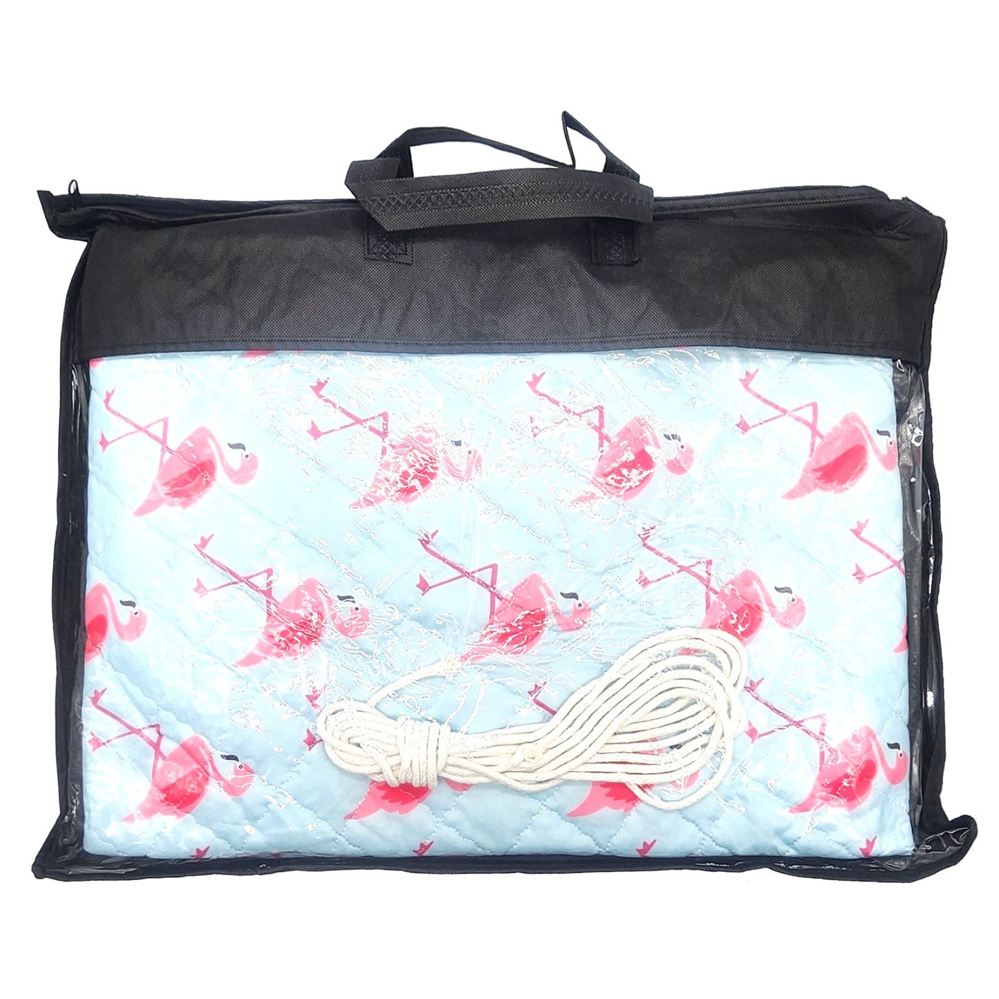 Zoobibi Flamingo Kids Play Mat & Toy Storage Bag 140cm Round Portable Carry Bag