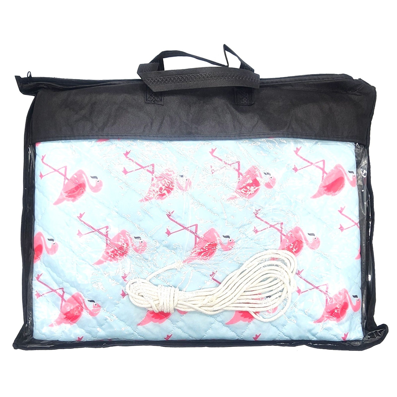 Zoobibi Flamingo Kids Play Mat & Toy Storage Bag 140cm Round Portable Carry Bag