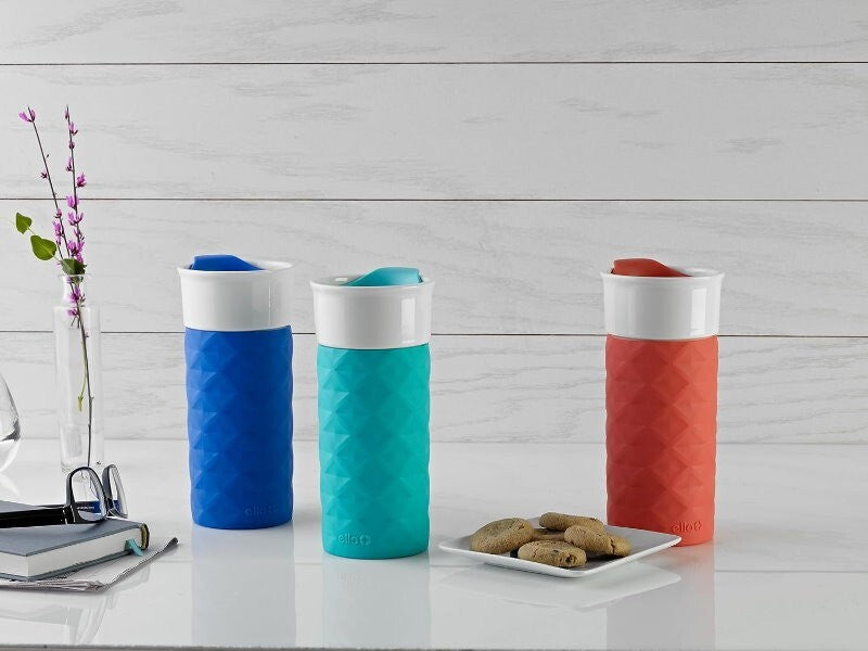 Ello Ogden On-The-Go Ceramic Travel Mug with Friction-Fit Lid & Silicone Boot