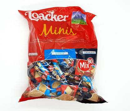 Loacker Classic Minis Assorted Crispy Wafer Biscuits 80 Bite Size Snack for Kids