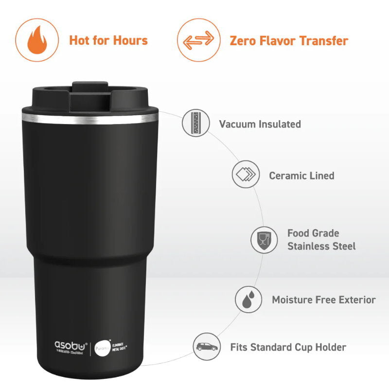 Asobu 650ml Puramic Pick Me Up & Go Coffee Travel Mug Vaccum Isolated Tumbler