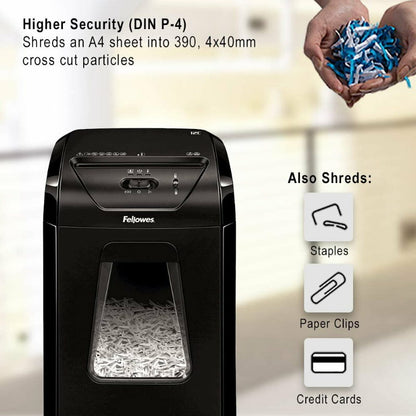 Fellowes Powershred 12C Commericial Cross-Cut Paper Shredder 19L 2mpm SafetyLock
