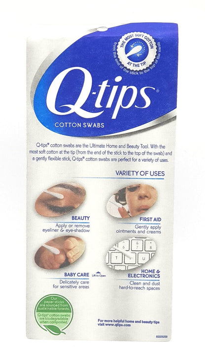 Q tips 625 Cotton Swabs Cleaning Tips Pure Cotton First Aid Baby Care Clean Dust