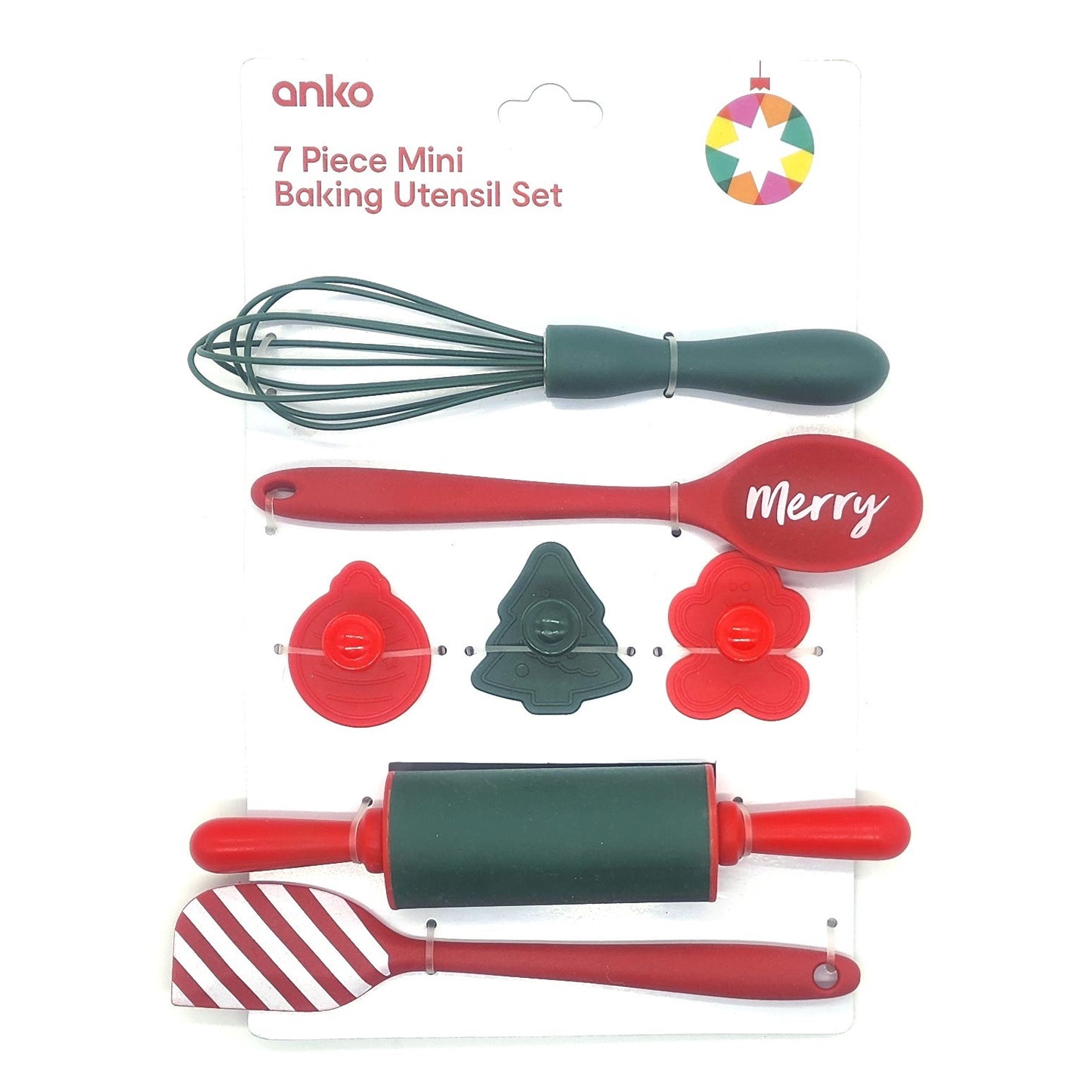 7pcs Mini Christmas Baking Utensil Set Holiday Compact Kitchen Tools Set