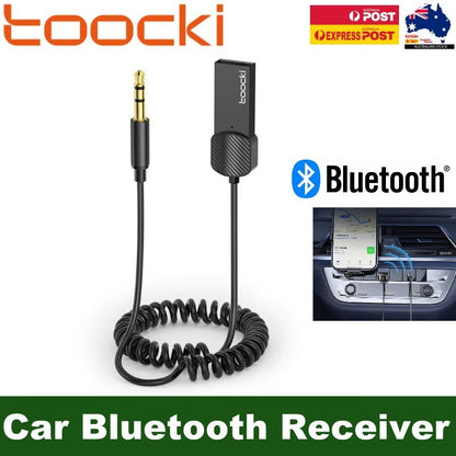 TOOCKI 3.5mm AUX USB Car Bluetooth Receiver Adapter Music For Car, Hands Free