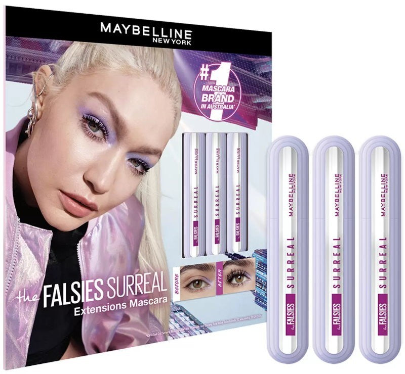 Maybelline New York 3-Pack Falsies Surreal Extension Mascara - Express Post