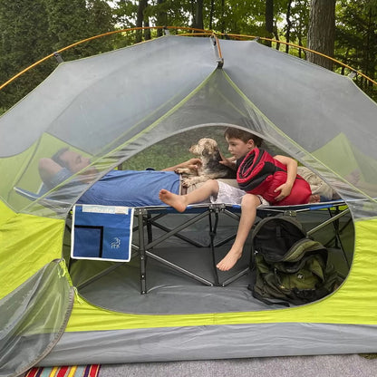 Hidden Wild XL Portable Folding Camp Cot with Carry Bag - 159kg, 200x80x47 cm