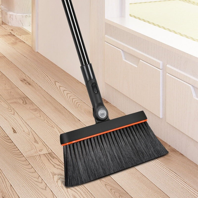 Carrara Home 46.5" 180° Rotatable Broom and Dustpan Set with Self-Cleaning Teeth