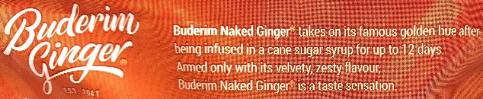 1kg Deliciously Uncrystallised Naked Ginger Vegan Gluten Free by Buderim Ginger