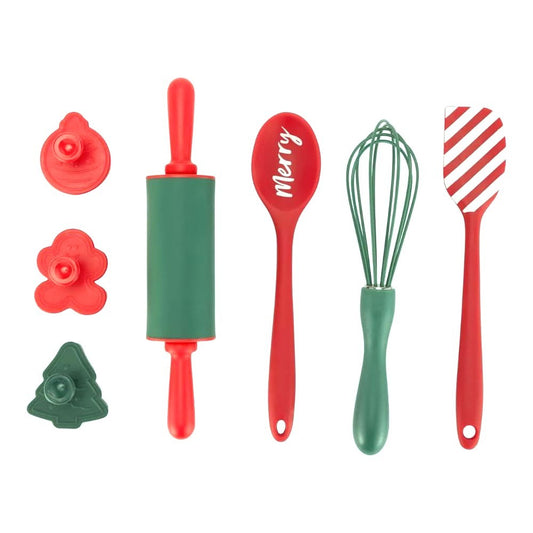 7pcs Mini Christmas Baking Utensil Set Holiday Compact Kitchen Tools Set